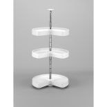 Silhouette photo of the three shelf lazy susan in white. 