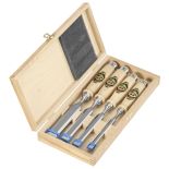 Two Cherries - Set Of Four Chisels In Wooden Box