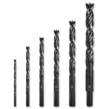 6-Piece Black-Oxide Brad Point Drill Bit Set