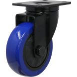 silhouette of rigid 4'' Black & Blue TPU Caster