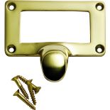 Solid Cast Brass Card Holder (1-7/8" x 1" card size) Overall size is 2-7/16" x 2-5/32"
