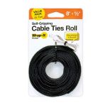 Wrap-It 8'' Self-Gripping Cable Ties, 25-Pack in package