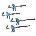 Rockler Spring-Loaded One-Handed Bar Clamp Set, (2) 6'', (2) 10''