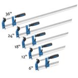 36'', 24'', 18'', 12'', and 6'' Rockler Sure-Foot F-Style Clamps 