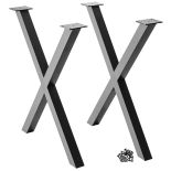 I-Semble Crossed Bar Steel Legs with Adjustable Feet, Set of 2
