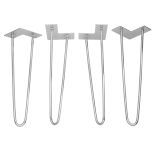 16'' I-Semble Hairpin Table Legs, 4-Pack, Chrome