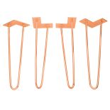 16'' I-Semble Hairpin Table Legs, 4-Pack, Rose Gold