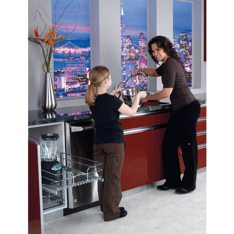 Cabinet Pullout Double Tier Wire Baskets, Rev-a-Shelf 5WB Series-Double Tier 22" Slides - full pic 