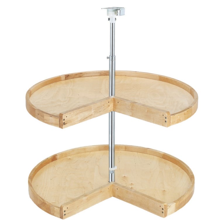 Pie-Cut Wood Classic 2 Shelf Lazy Susan, Rev-a-Shelf 4WLS Series - full pic 