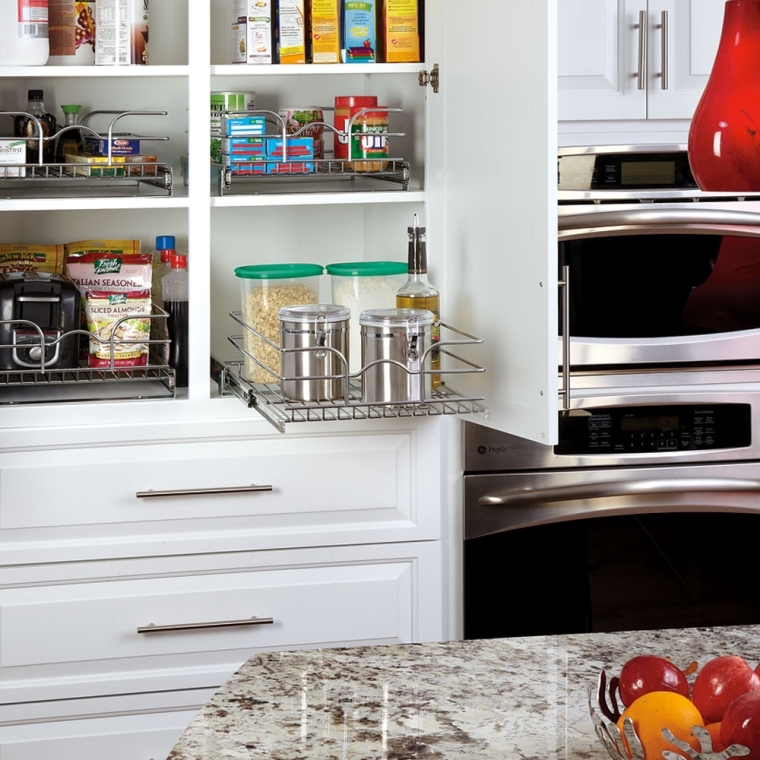 Cabinet Pullout Single Tier Wire Baskets, Rev-a-Shelf 5WB Series-Single Tier 22" Slides - full pic 