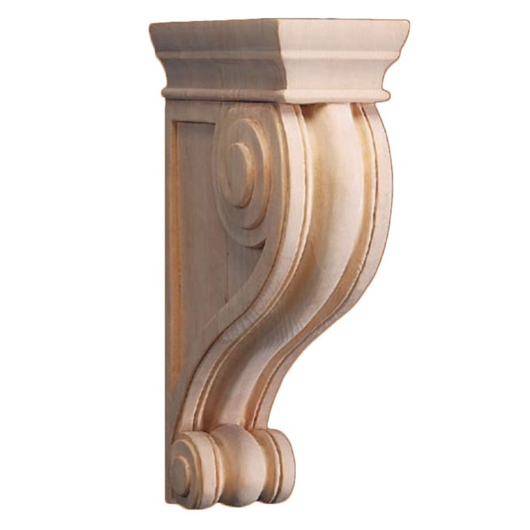 Rubberwood Hand Carved Deep Traditional Corbel (2024) - full pic 