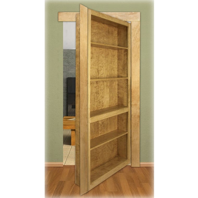 InvisiDoor Bookcase Shelving Unit Kit - Red Oak - full pic 