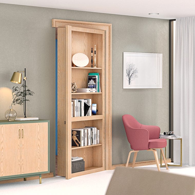 InvisiDoor Bookcase Shelving Unit Kit - Red Oak - full pic 