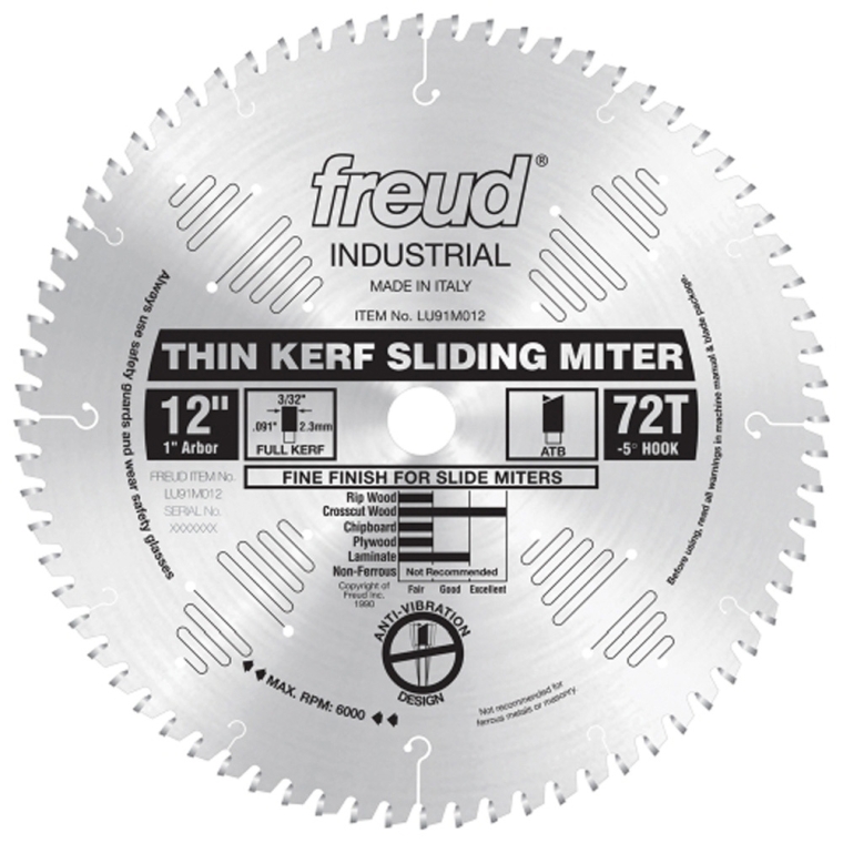 Freud&reg; LU91M Industrial Thin Kerf Sliding Compound Miter Saw Blades - full pic 