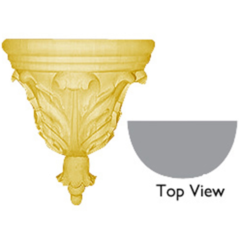 Medium Rubberwood Half Round Acanthus Corbel (1863) - full pic 