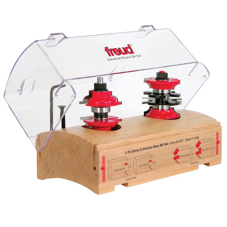 Freud&reg; 99-267 2-pc. Entry & Interior Router Bit Set - 1-7/8" Dia x 1-7/8" H x 1/2" Shank - full pic 