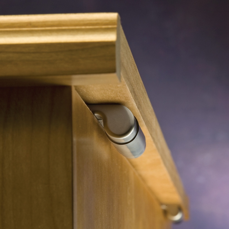 Lid-Stay Torsion Hinge Lid Support, Satin Nickel - full pic 