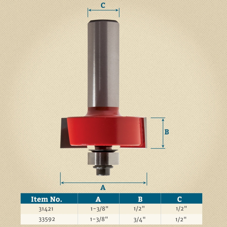 Freud&reg; Rabbeting Router Bits - 1/2" Shank - full pic 