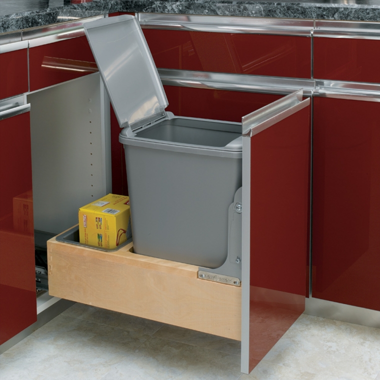 Single and Double Pullout Waste Containers, Rev-a-Shelf 4WCBM Series-Double Pullout Waste Containers - full pic 