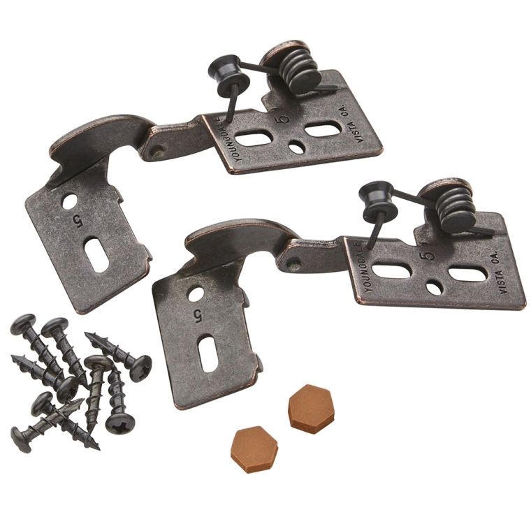 Snap-Closing Semi-Concealed Hinges - For 1/4" Overlay Doors (#5) - full pic 