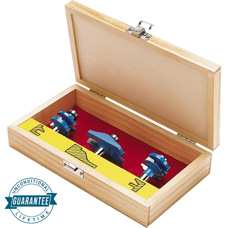 Rockler Horizontal Panel Router Bit Set With Wooden Case - main pic