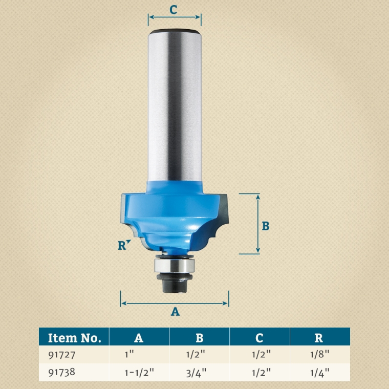 Rockler Classic Roman Ogee Router Bits - 1/2" Shank - full pic 