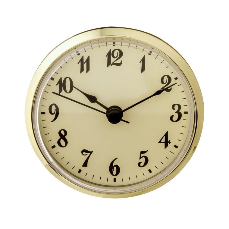 3" Clock Face - Ivory/Blk Arabic/Gold - full pic 