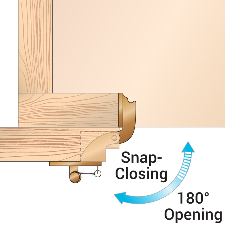 Snap-Closing Semi-Concealed Hinges - For 3/8" Inset Doors (#4) - full pic 