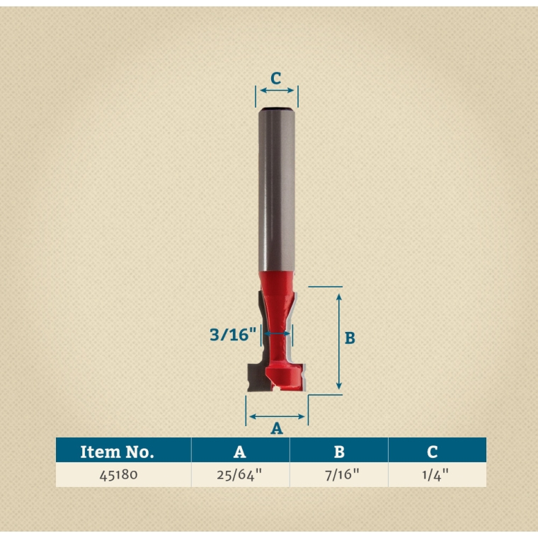 Freud&reg; 70-104 Key Hole Router Bit - 25/64" Dia x 7/16" H x 1/4" Shank - full pic 