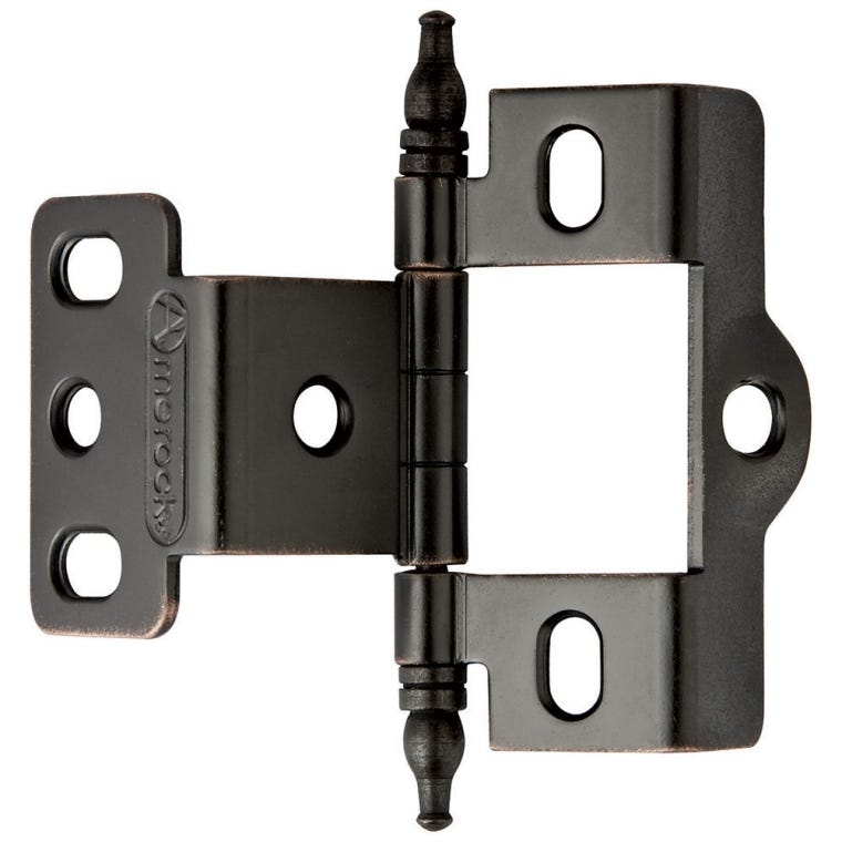 Satin Nickel Urn Tip Full Back-to-Back Wrap-Around Hinges - full pic 