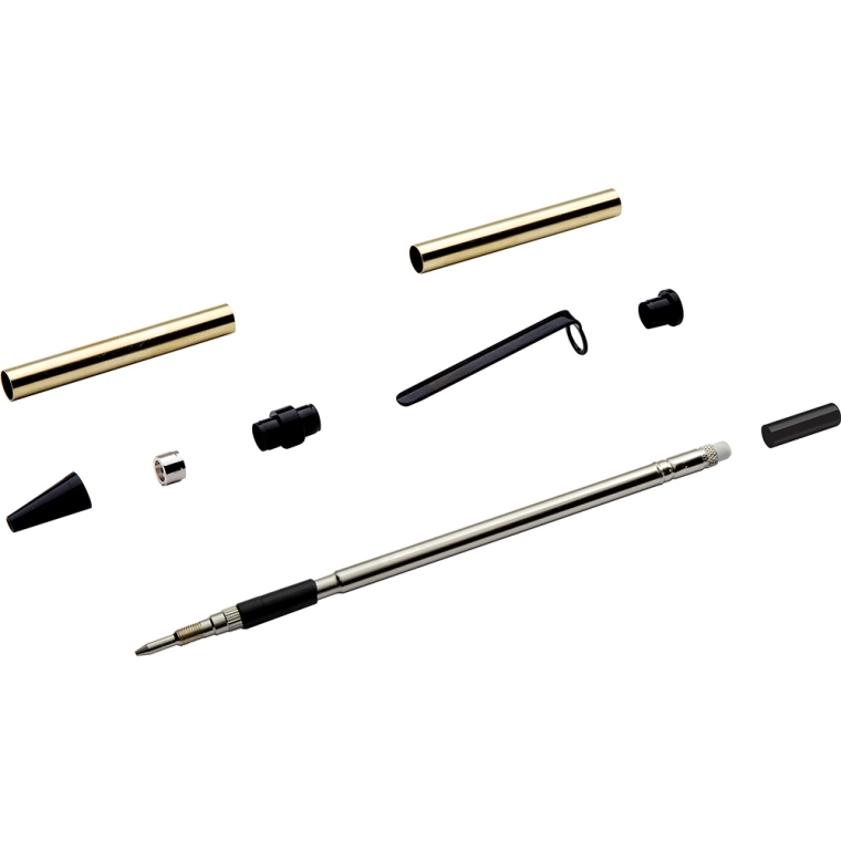 Slimline Pencil Hardware Kit - Black Chrome - full pic 