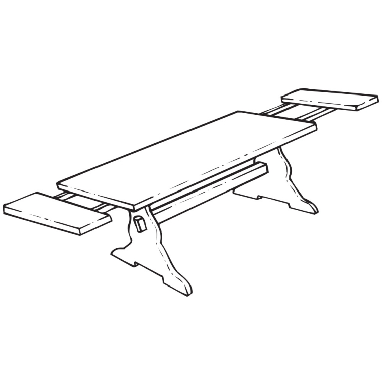 Wooden Trestle Table Extension Slides - full pic 