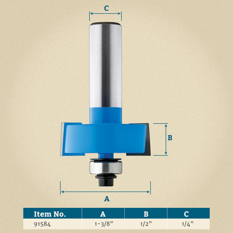 Rockler 1/4" Shank Rabbeting Bit Set   - full pic 