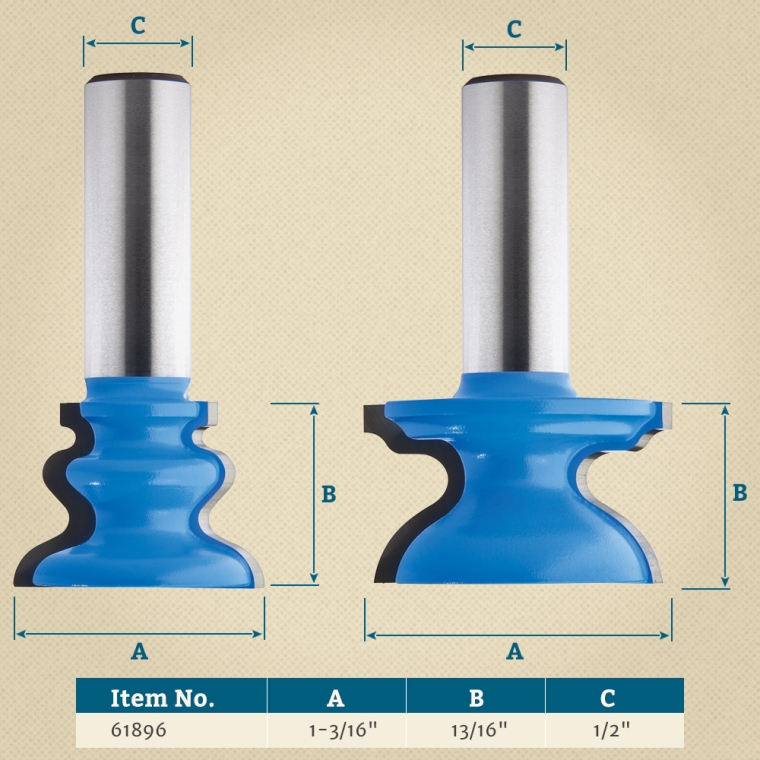 Rockler Tambour Router Bit - 1-3/16" Dia x 13/16" H x 1/2" Shank - full pic 