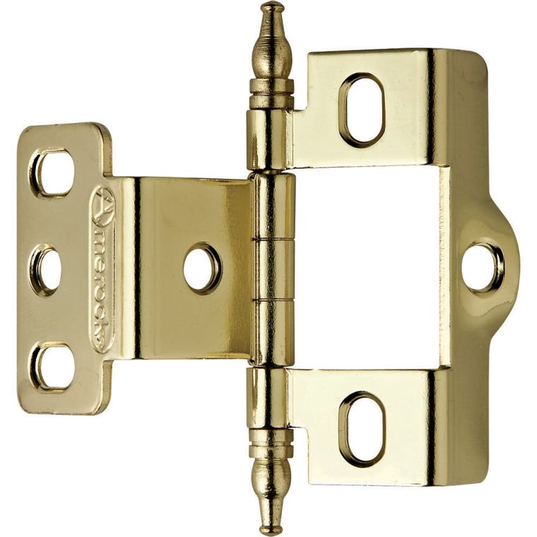 Satin Nickel Urn Tip Full Back-to-Back Wrap-Around Hinges - full pic 