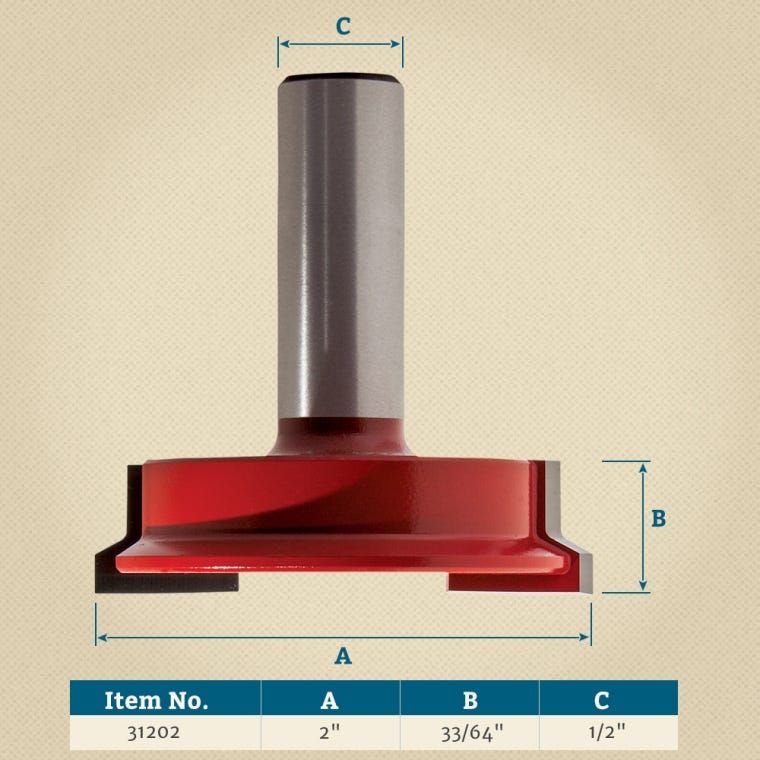 Freud&reg; 99-240 Drawer Lock Router Bit - 2" Dia x 33/64" H x 1/2" Shank - full pic 