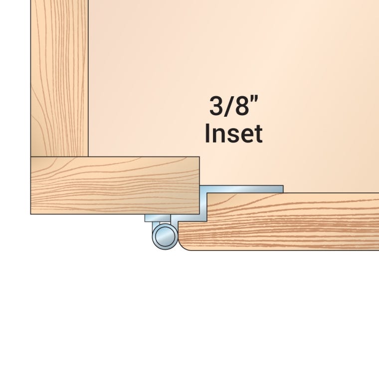 Surface-Mount 3/8" Inset Hinge, Pair - full pic 