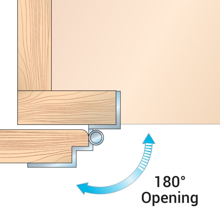3/8&quot; Inset  Partial Wrap Hinges (Pair) Multiple Finish Options - full pic 