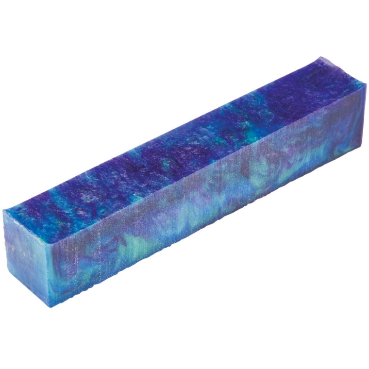 Peacock Deep Blue/Purple Inlace Acrylester Pen Blank - full pic 