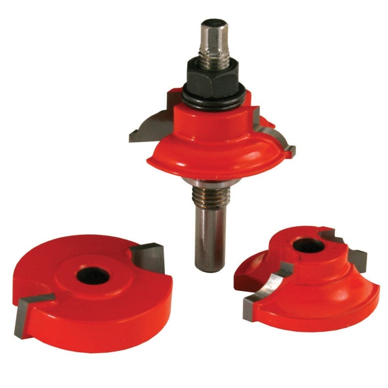 Freud 99-763 Bead Rail & Stile Router Bit Set - 1-11/16" Dia x 1-1/4" H x 1/2" Shank - full pic 