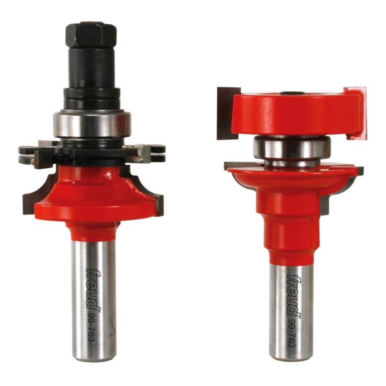 Freud 99-763 Bead Rail & Stile Router Bit Set - 1-11/16" Dia x 1-1/4" H x 1/2" Shank - full pic 