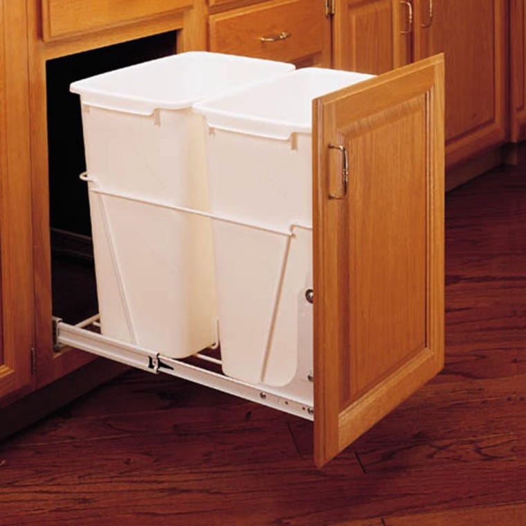Rev-A-Shelf 35-Quart Single Bin Pullout with Door-Mounting Brackets (RV-12DM S) - full pic 