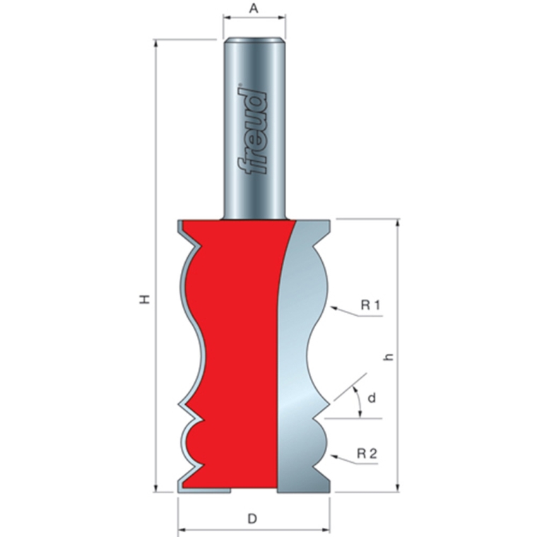 Freud&reg; 99-402 Crown Molding Router Bit - 1-1/4" Dia x 2-1/4" H x 1/2" Shank - full pic 