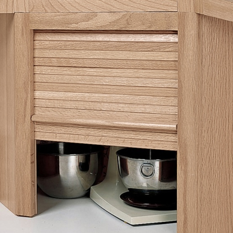 Hardwood Appliance Garage with Tambour Door Kit - Corner - full pic 