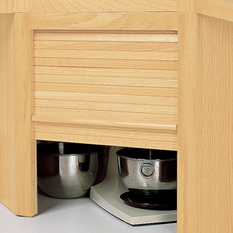 Hardwood Appliance Garage with Tambour Door Kit - Corner - full pic 