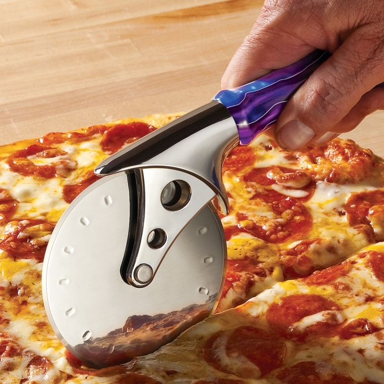 Rockler Stainless Steel Pizza Cutter Turning Kit, Chrome Finish - full pic 