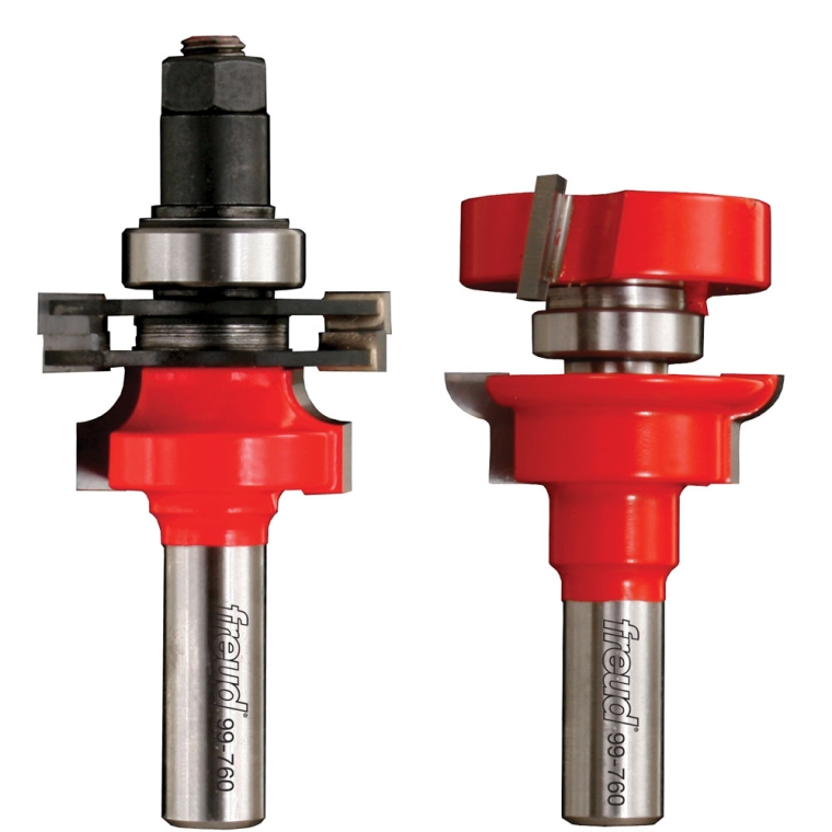 Freud&reg; 99-760 Quarter- Round Premier Adjustable Rail and Stile Router Bit Set - 1-11/16" Dia x 1-1/4" H x 1/2" Shank - full pic 