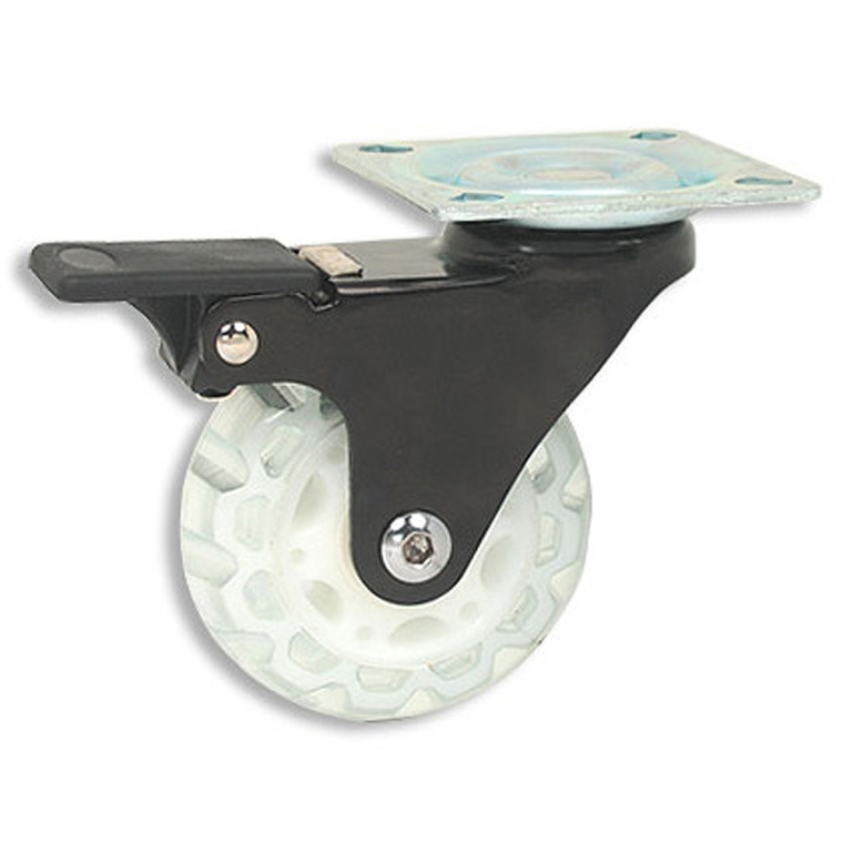 Translucent Skate Wheel Casters, Locking - full pic 