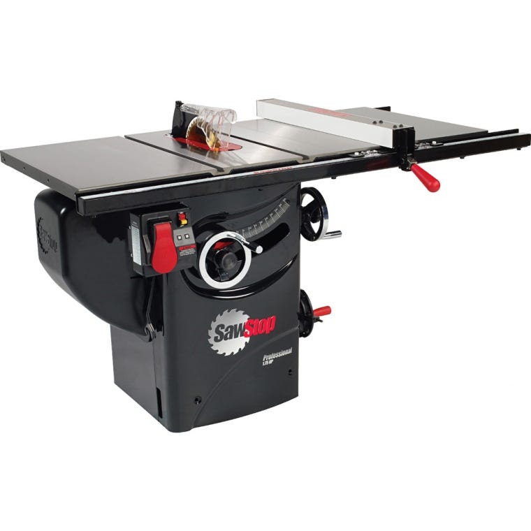 SawStop 1.75 HP Professional Table Saw w/30'' Fence, Rails, and Extension Table - full pic 