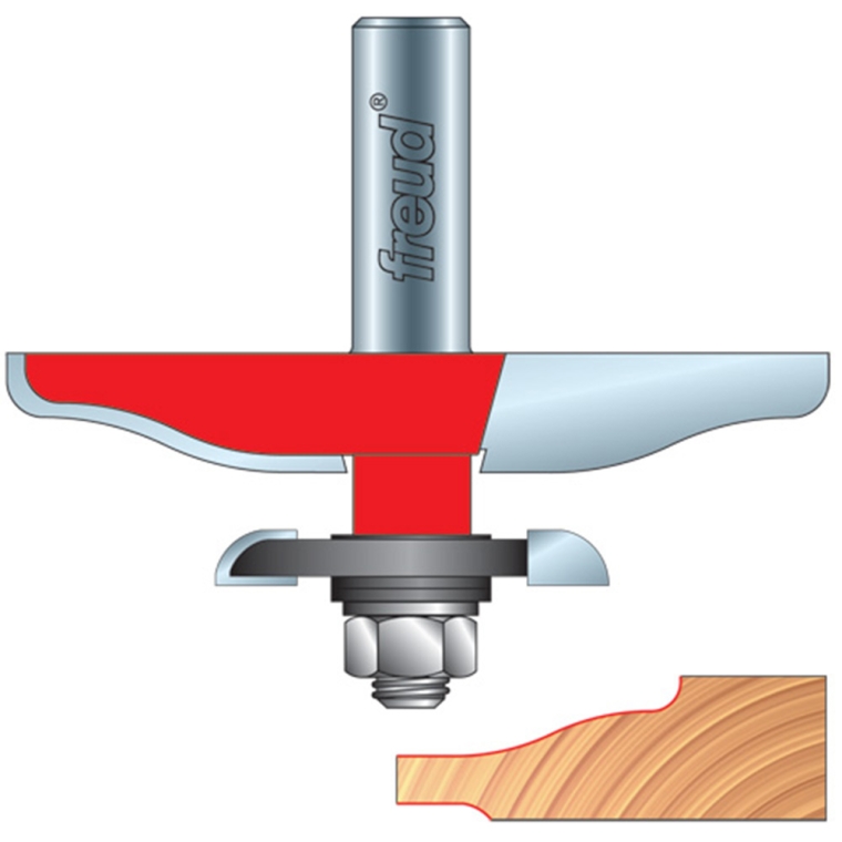 Freud&reg; 99-571 Quadra-Cut&trade; Ogee Raised Panel Bits with Back Cutters Router Bit - 3-1/2" Dia x 1" H x 1/2" Shank - full pic 